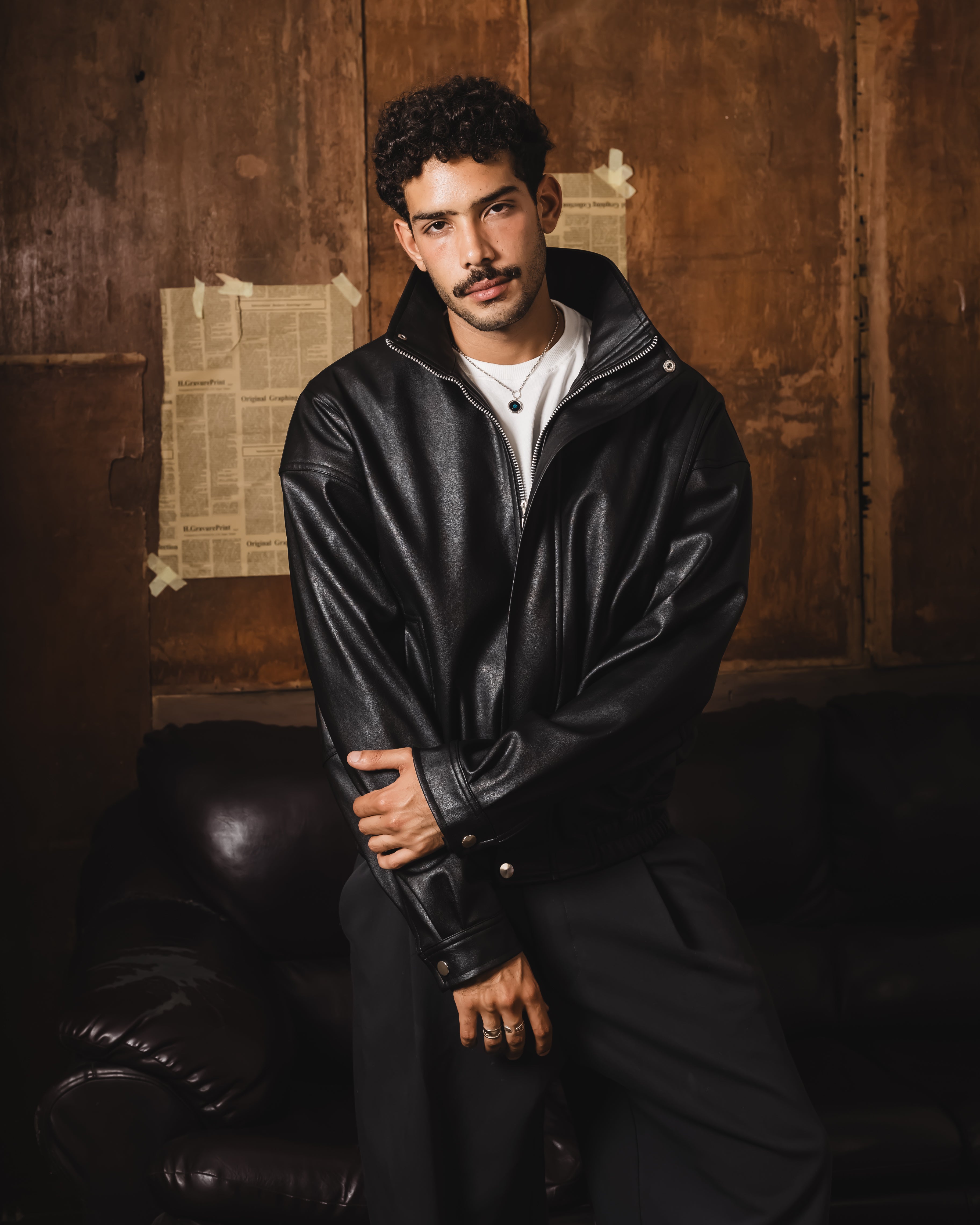 Black Vintage Leather jacket – Star Nine