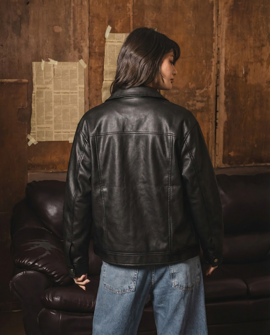 S9  Black Leather jacket