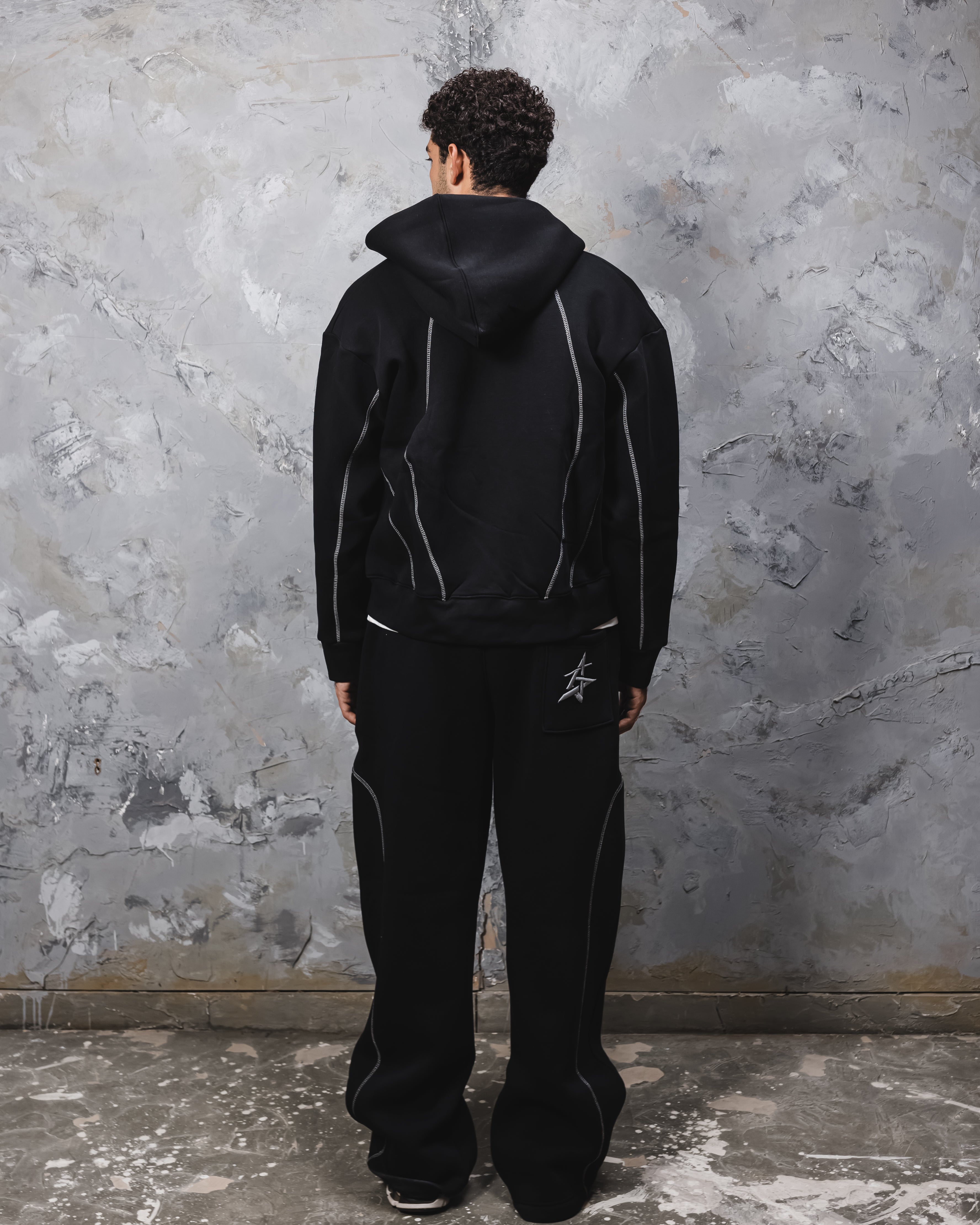 Black line zip up