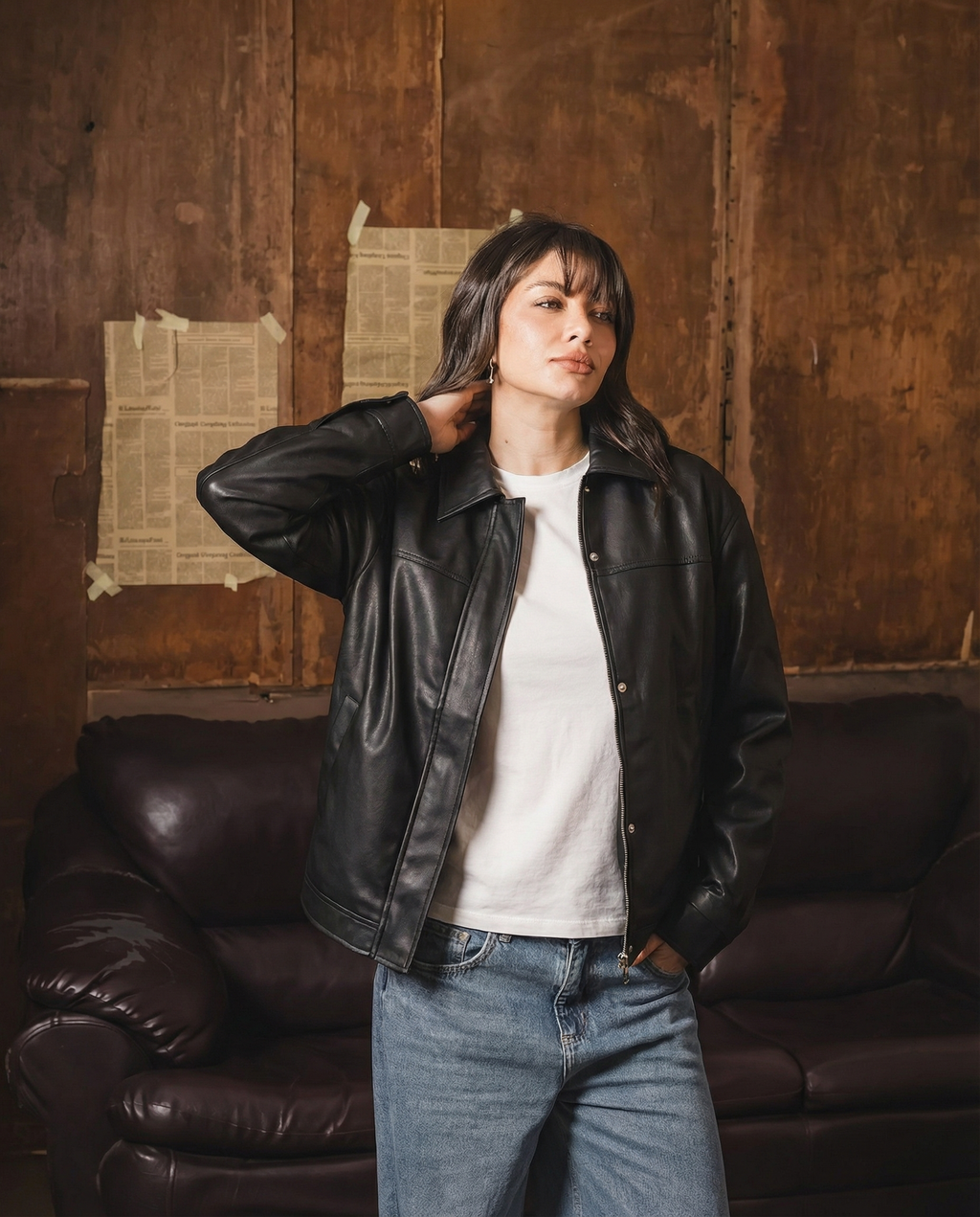 S9  Black Leather jacket