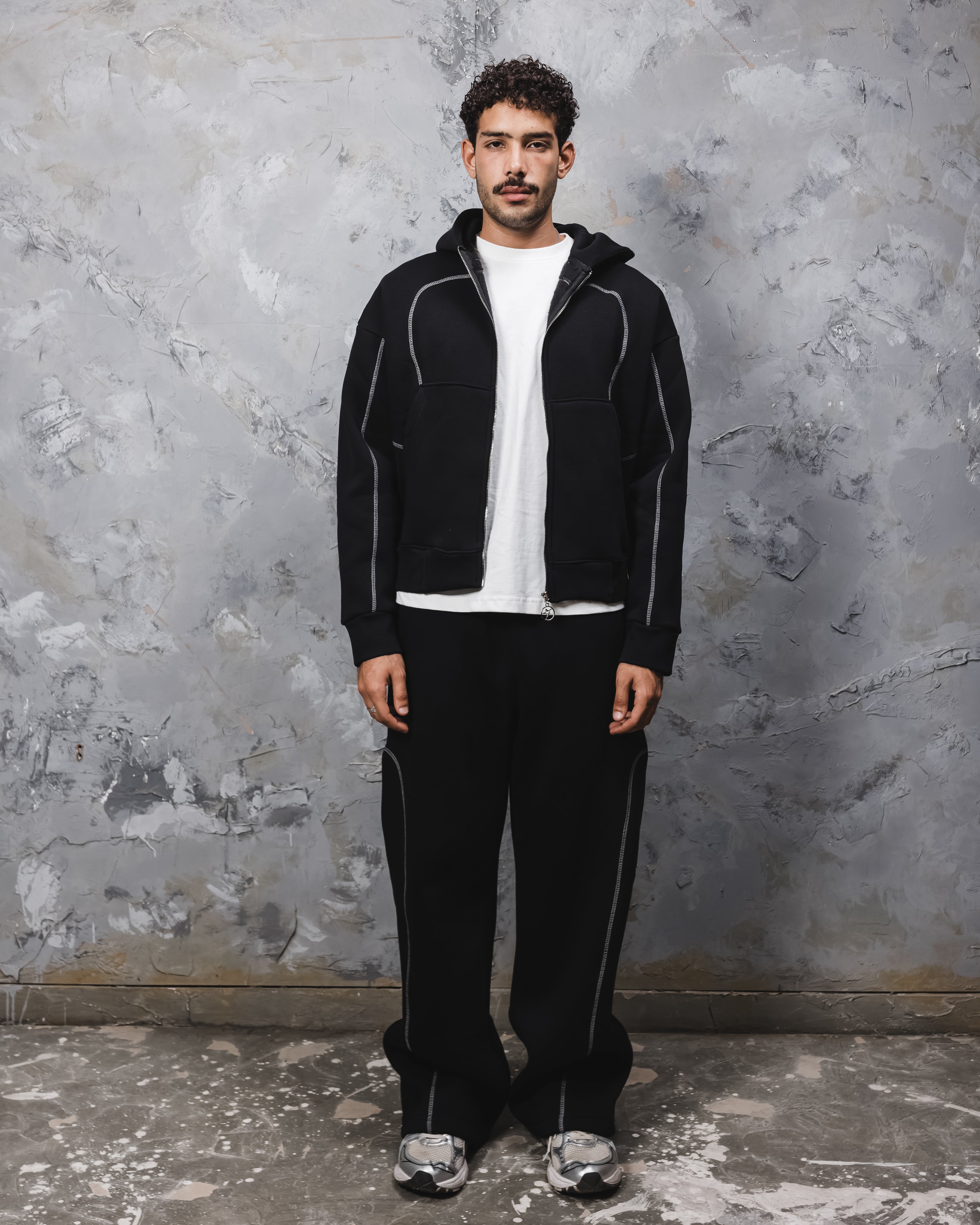 Black line zip up