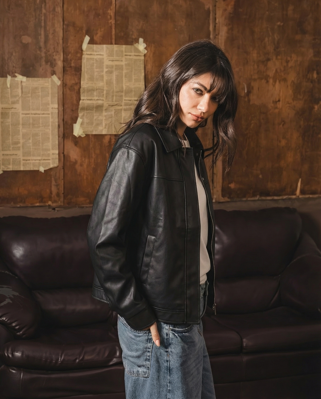 S9  Black Leather jacket