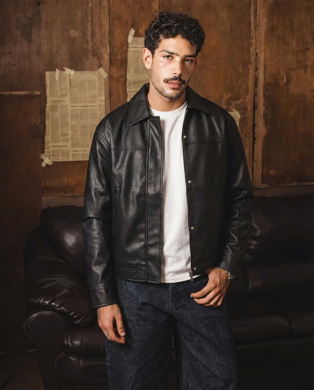 S9  Black Leather jacket