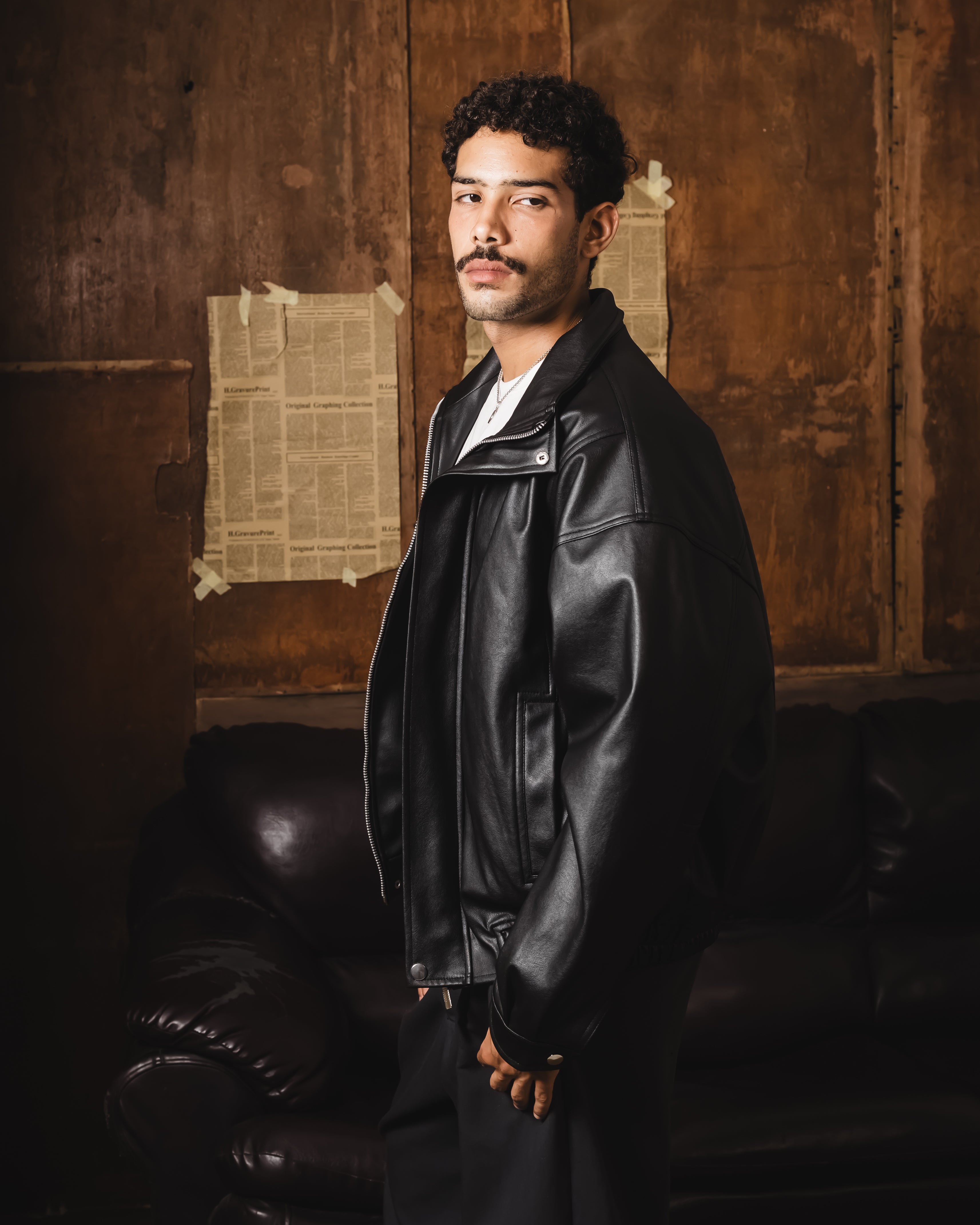 Black Vintage Leather jacket – Star Nine