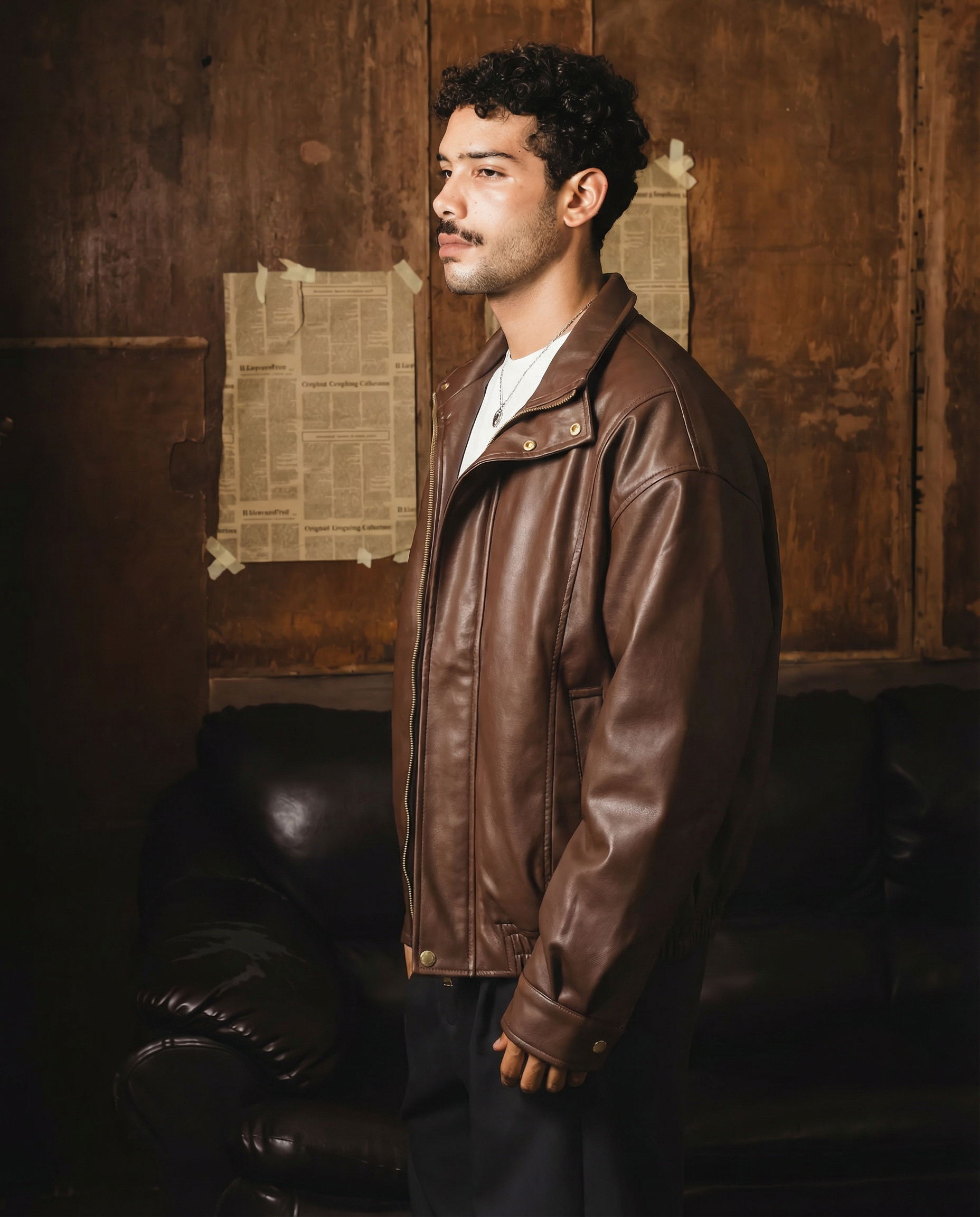 Brown leather jackets