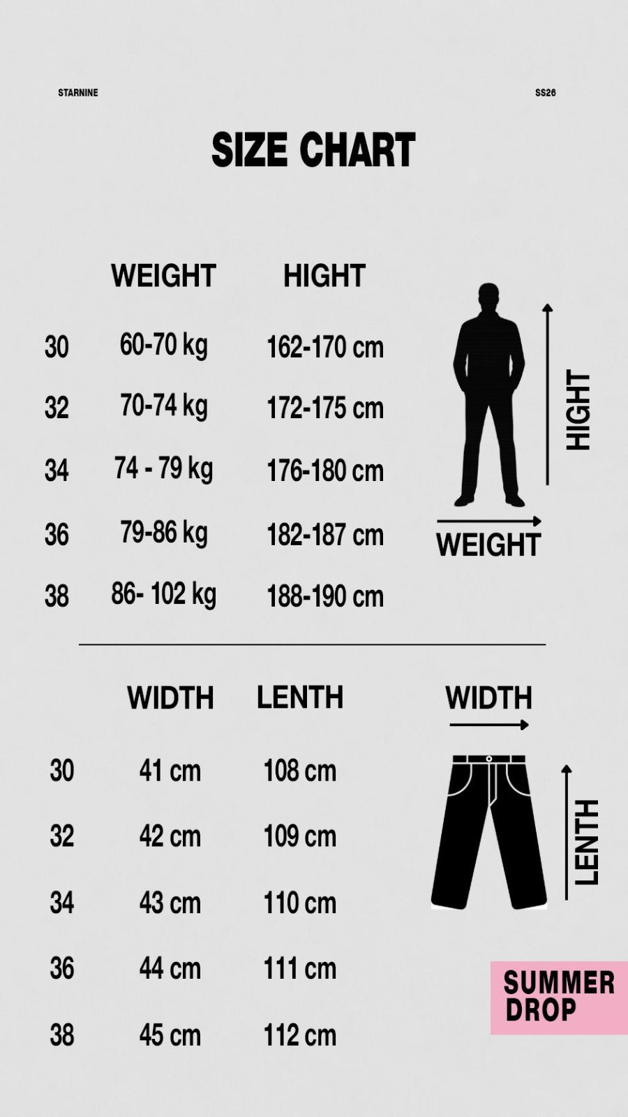 Size chart