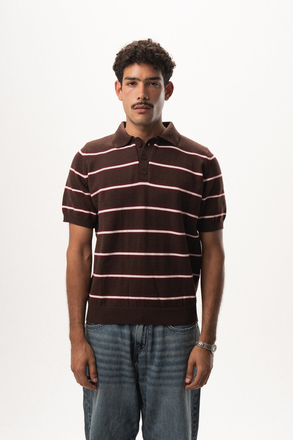 Striped Knit Polo