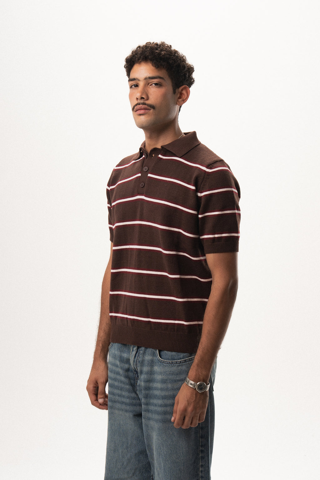 Striped Knit Polo