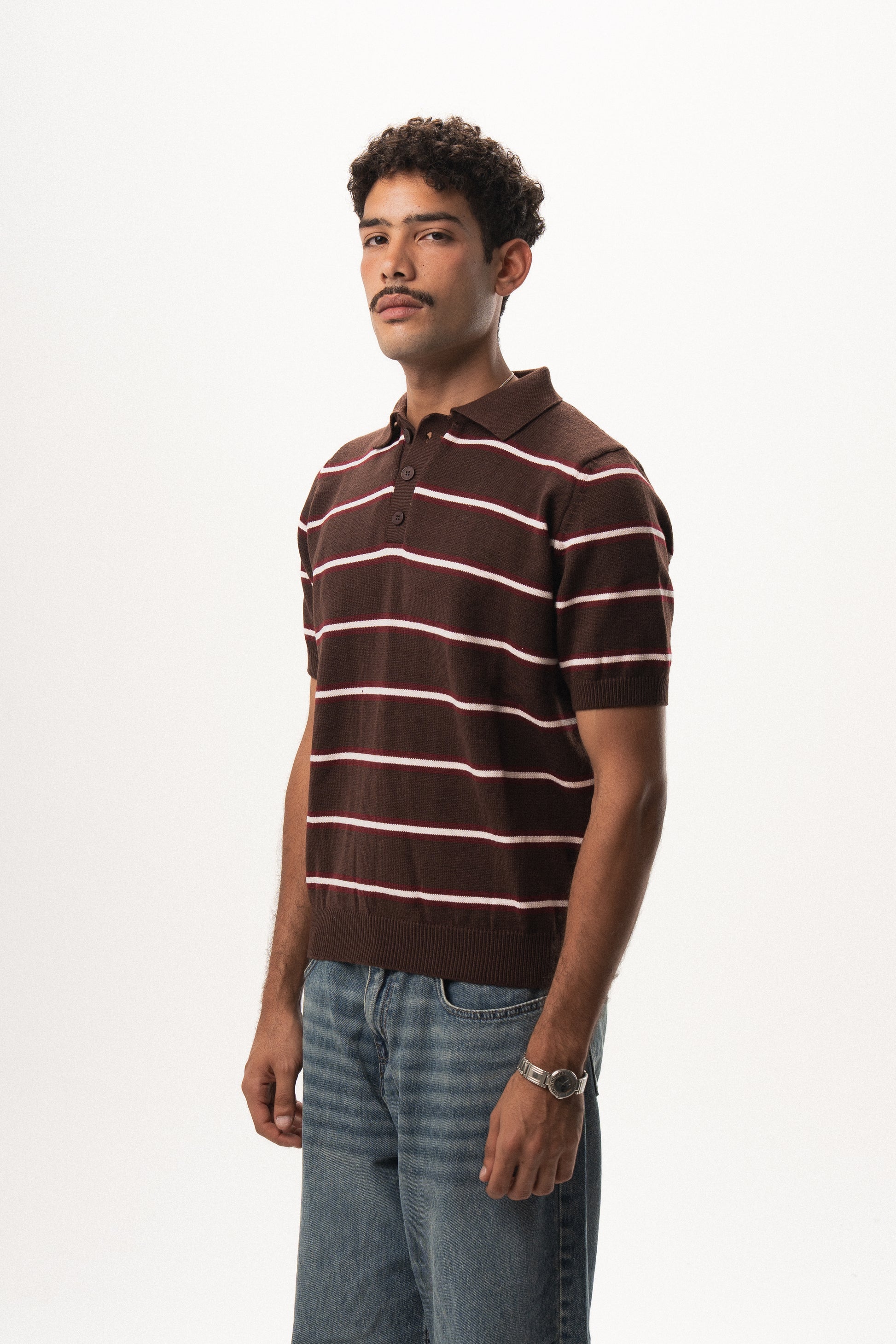 Striped Knit Polo