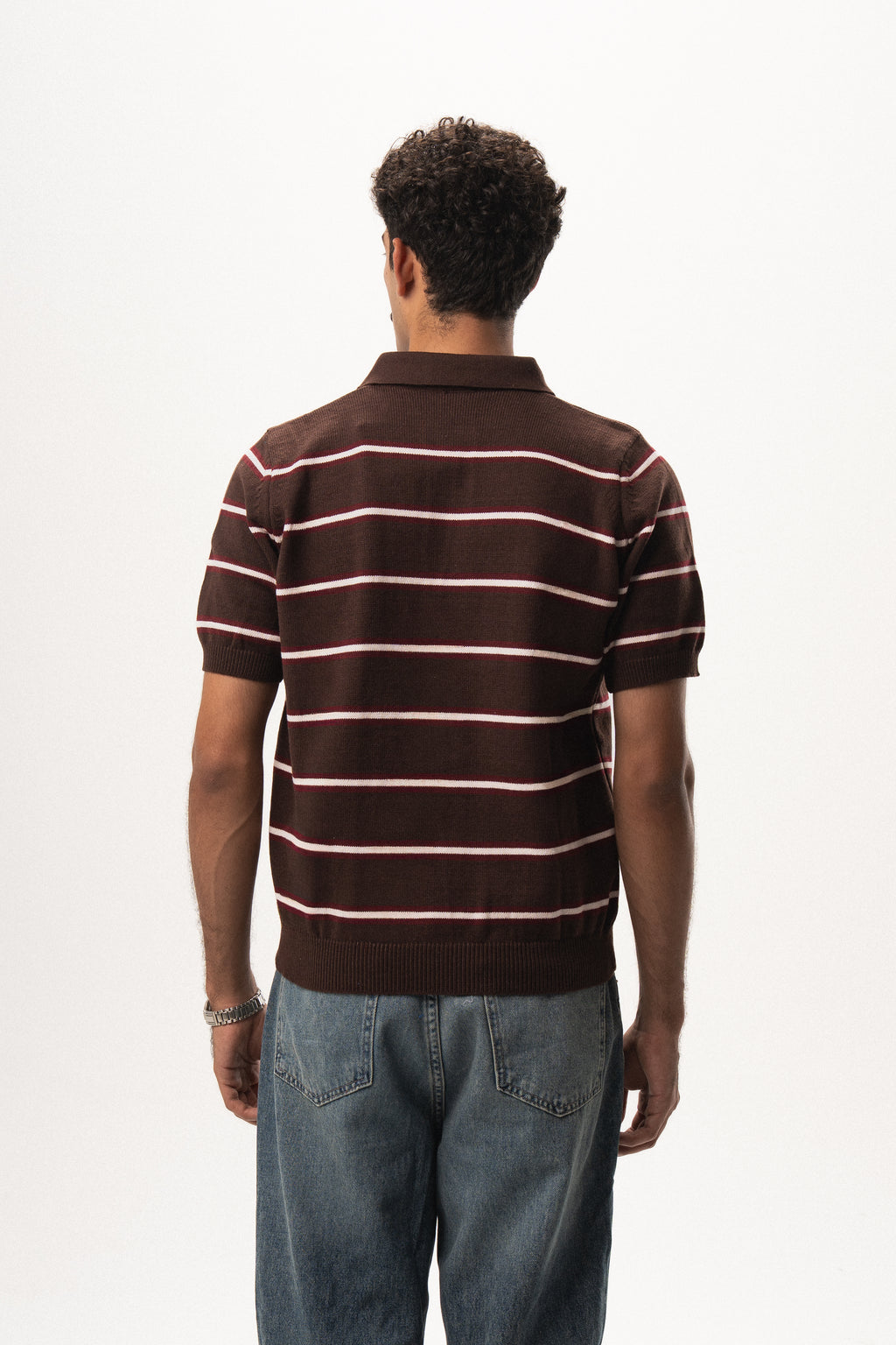 Striped Knit Polo
