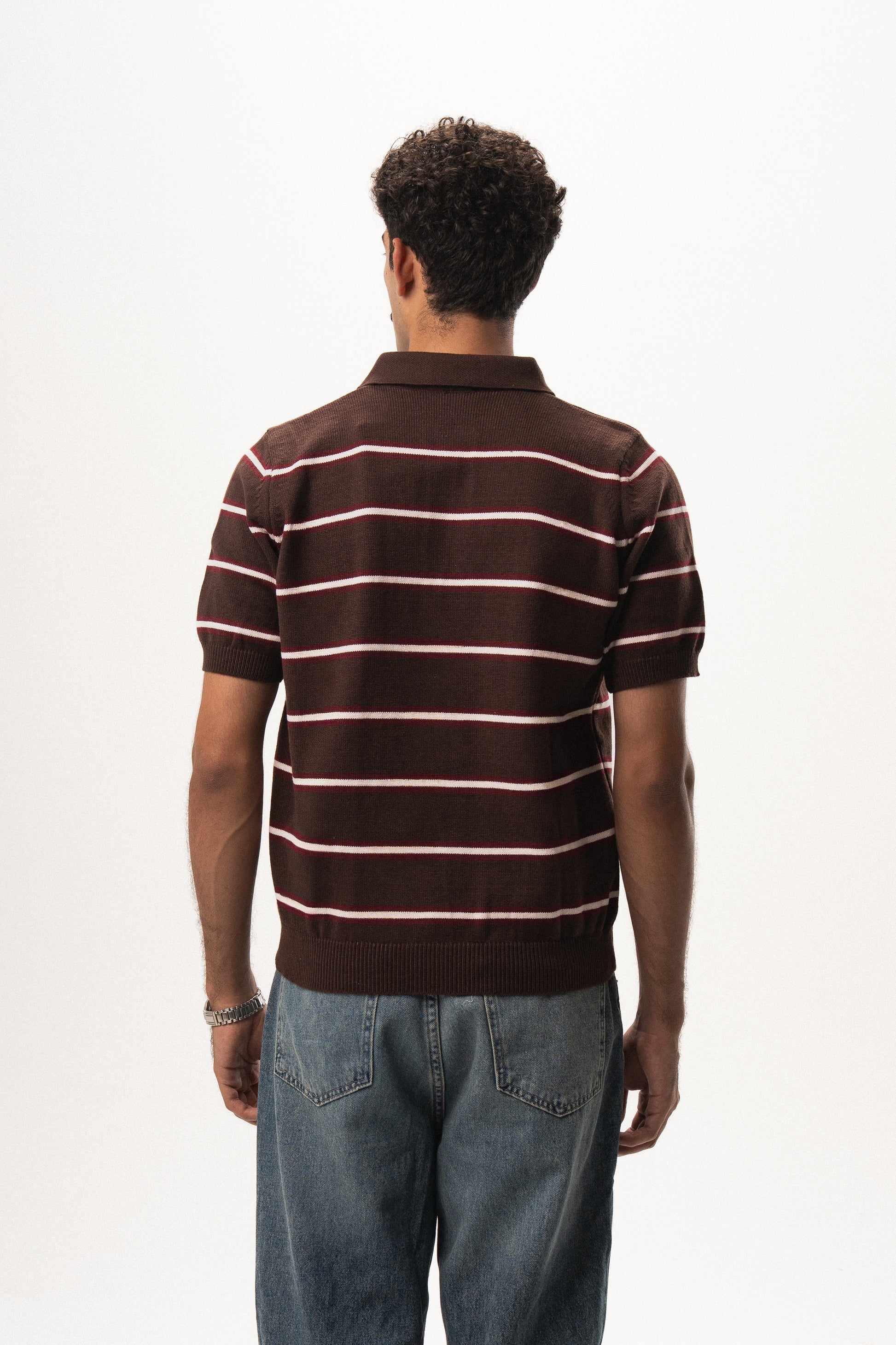 Striped Knit Polo