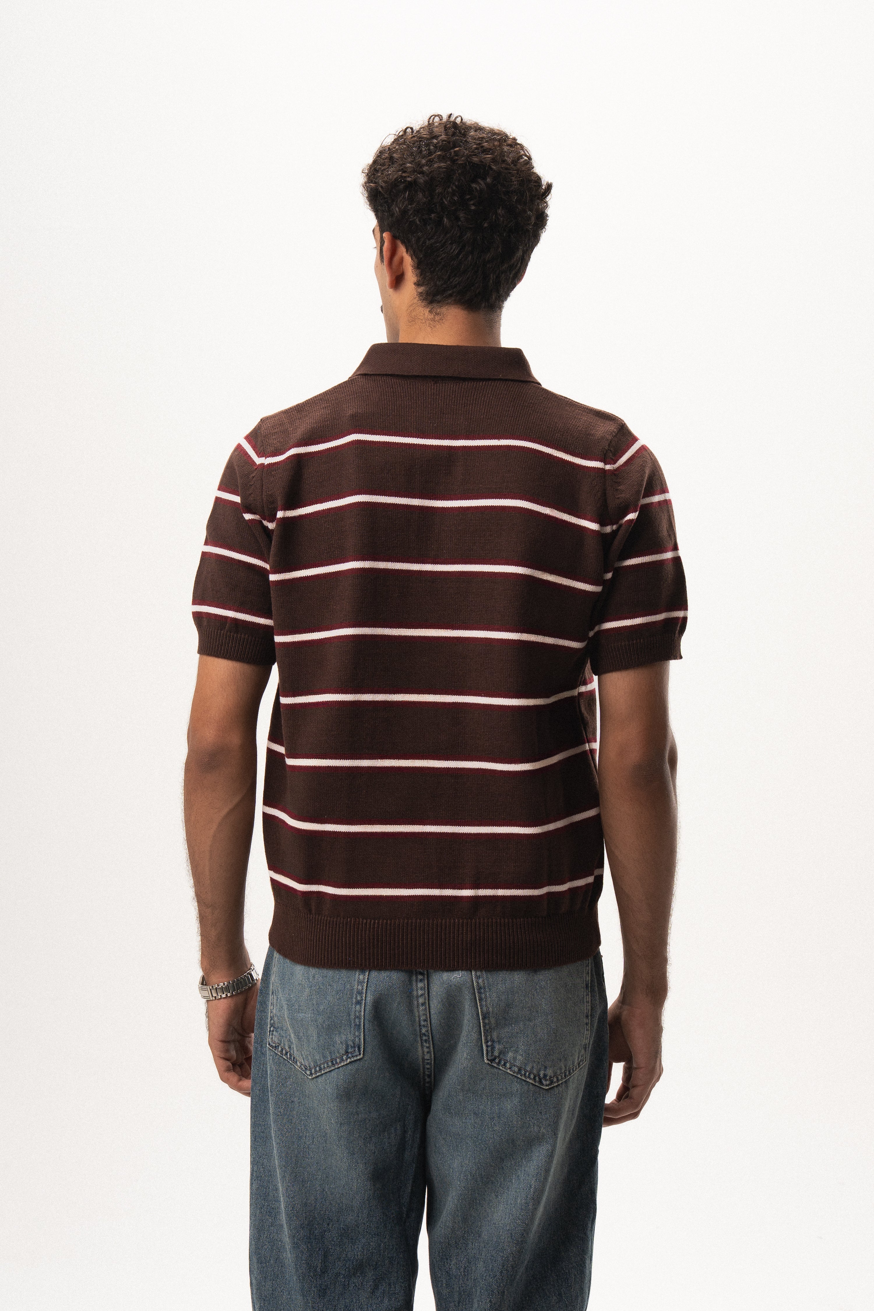 Striped Knit Polo