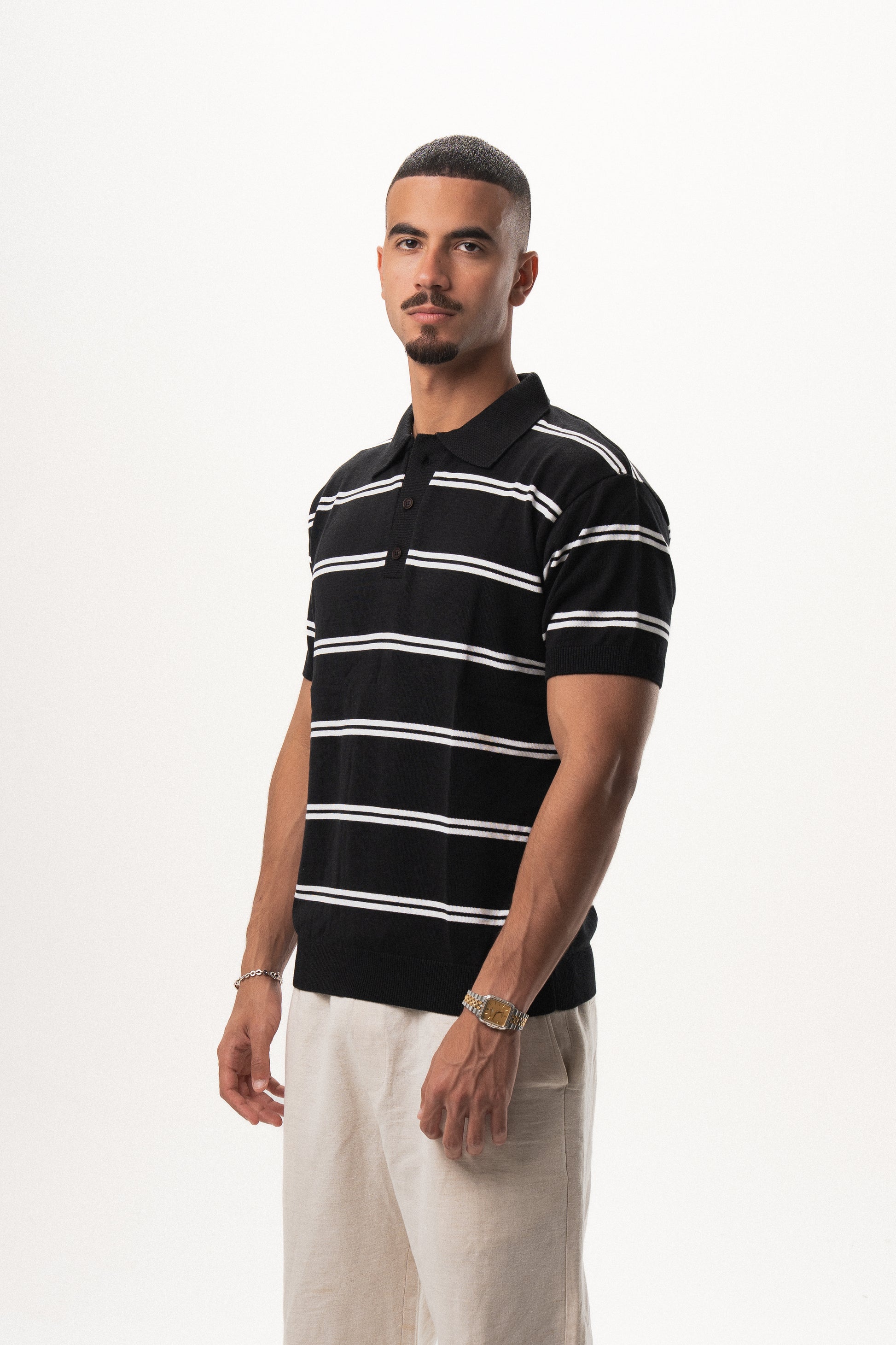 Striped Knit Polo