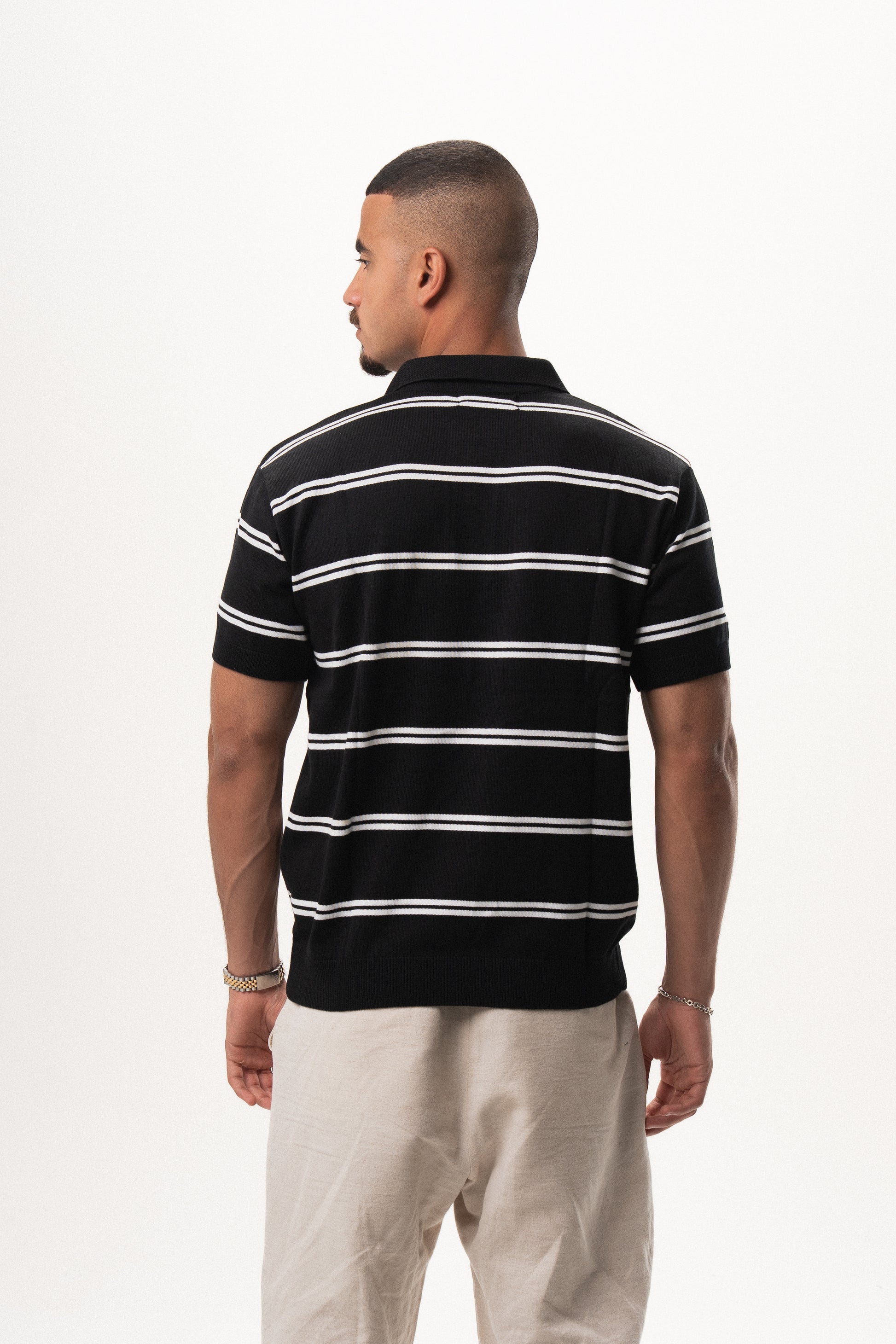 Striped Knit Polo