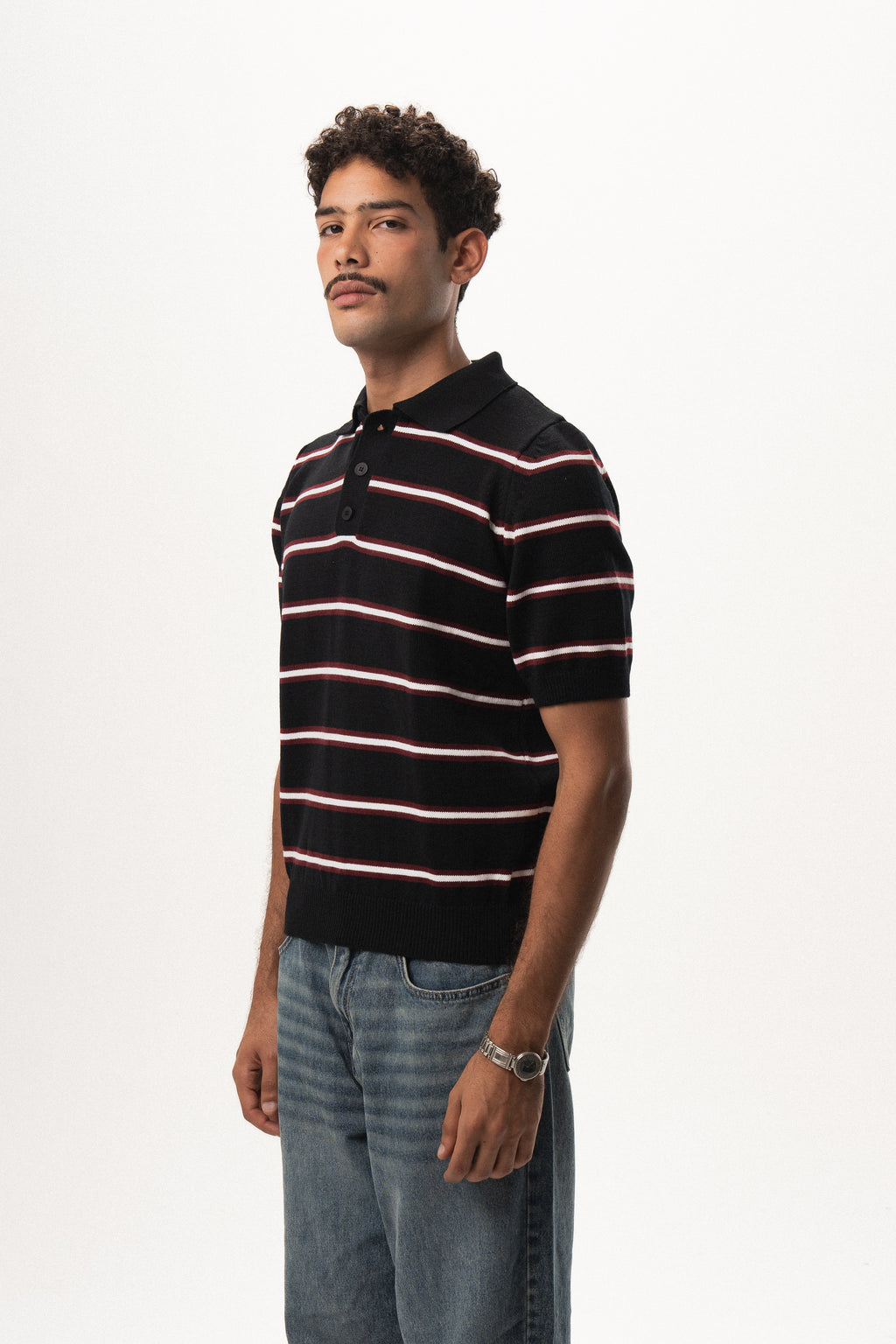 Striped Knit Polo