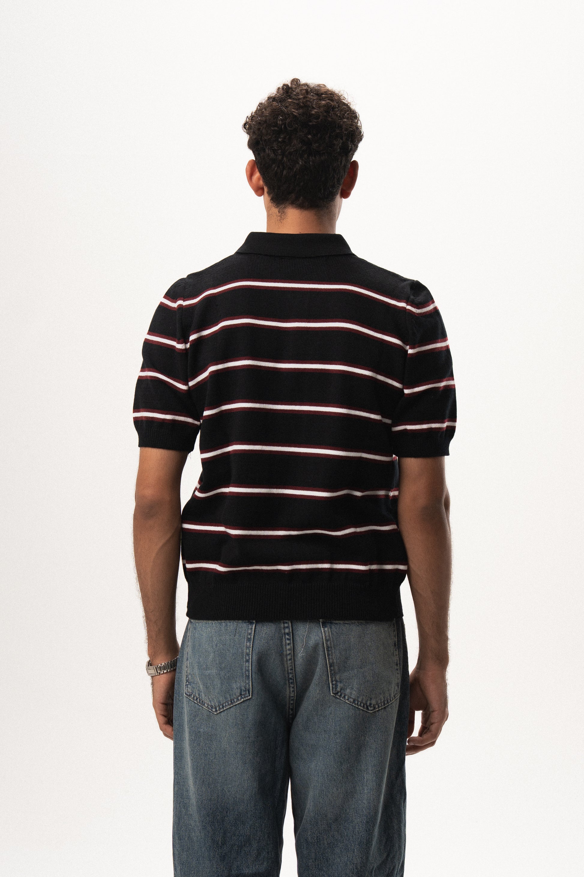 Striped Knit Polo