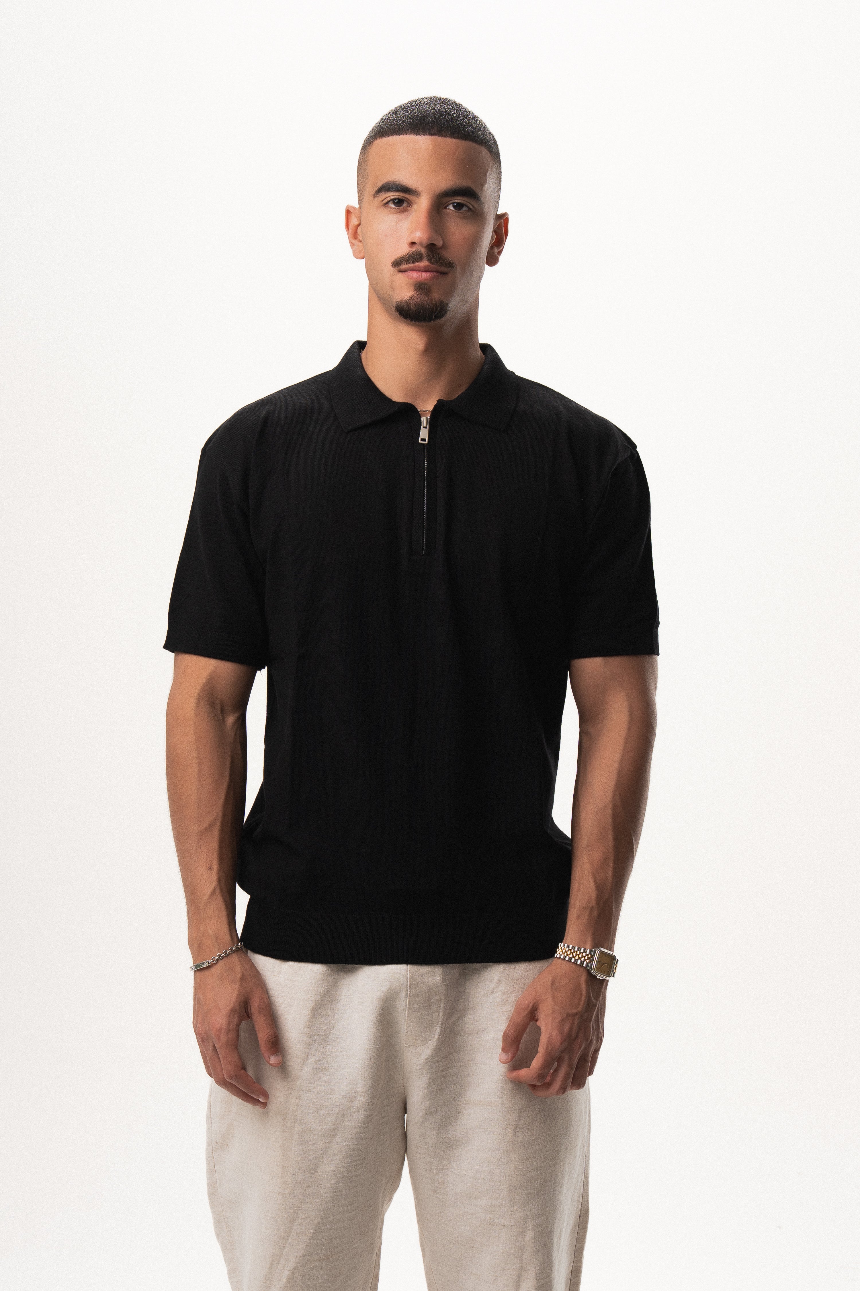Knit Half Zip Polo
