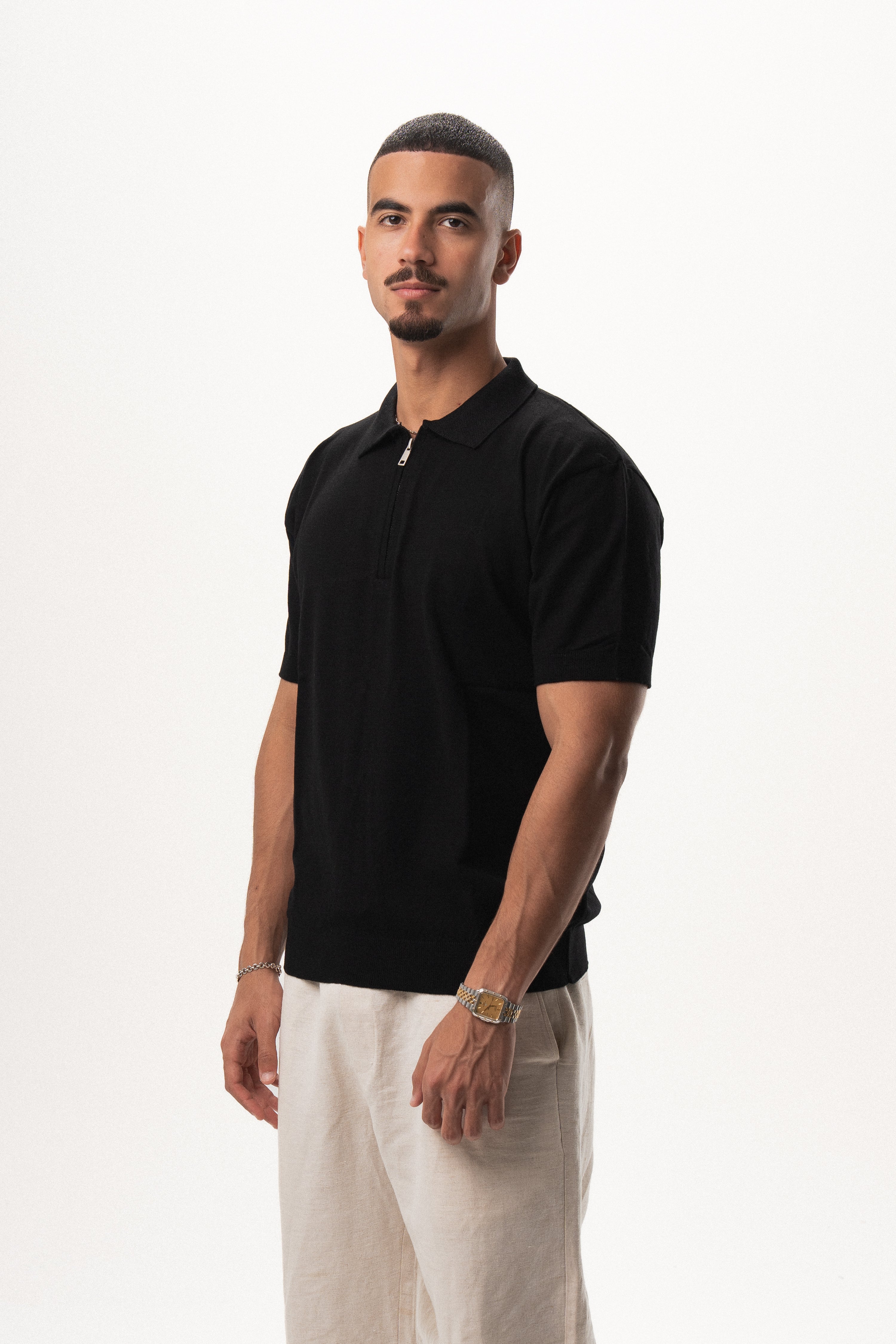 Knit Half Zip Polo