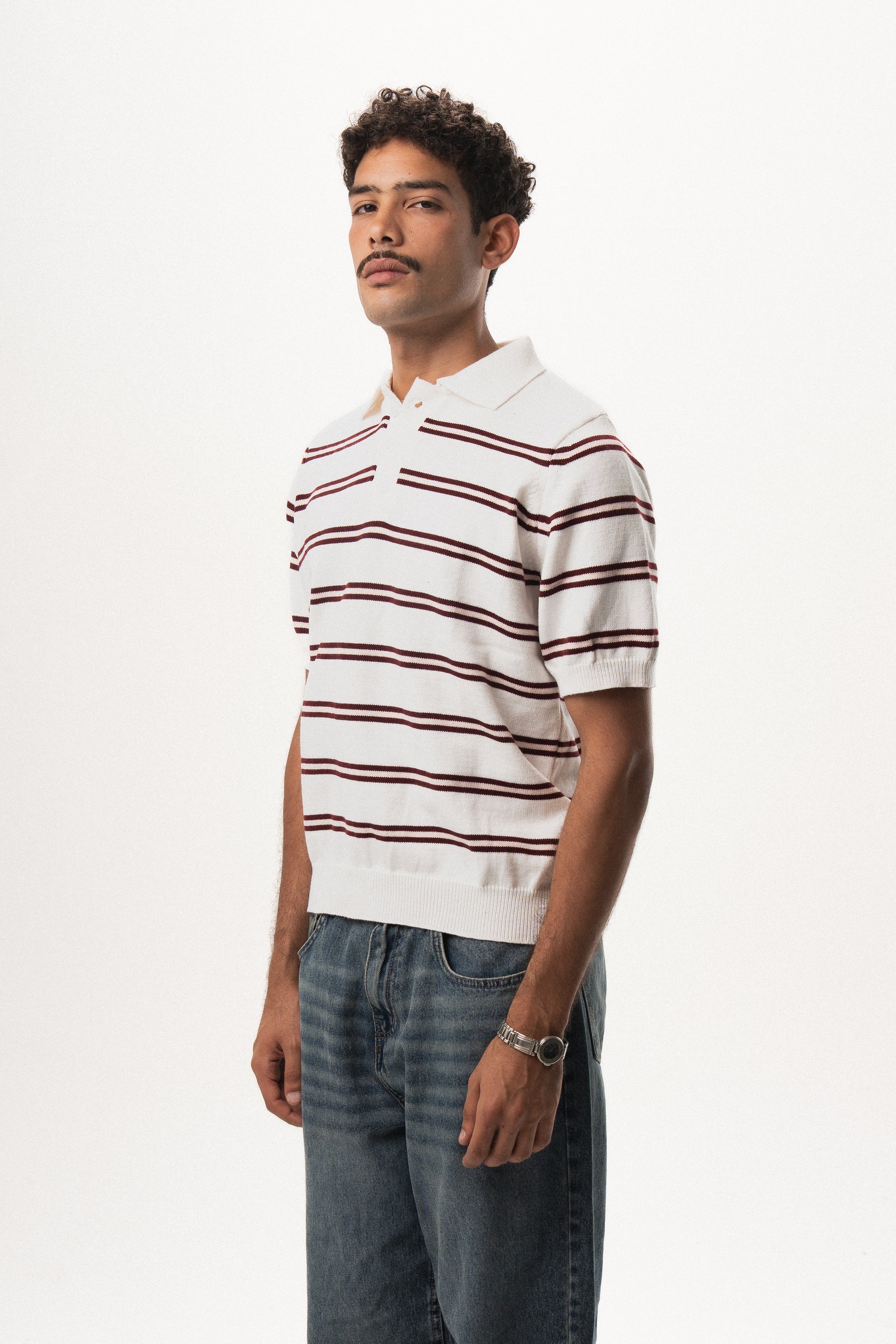 Striped Knit Polo
