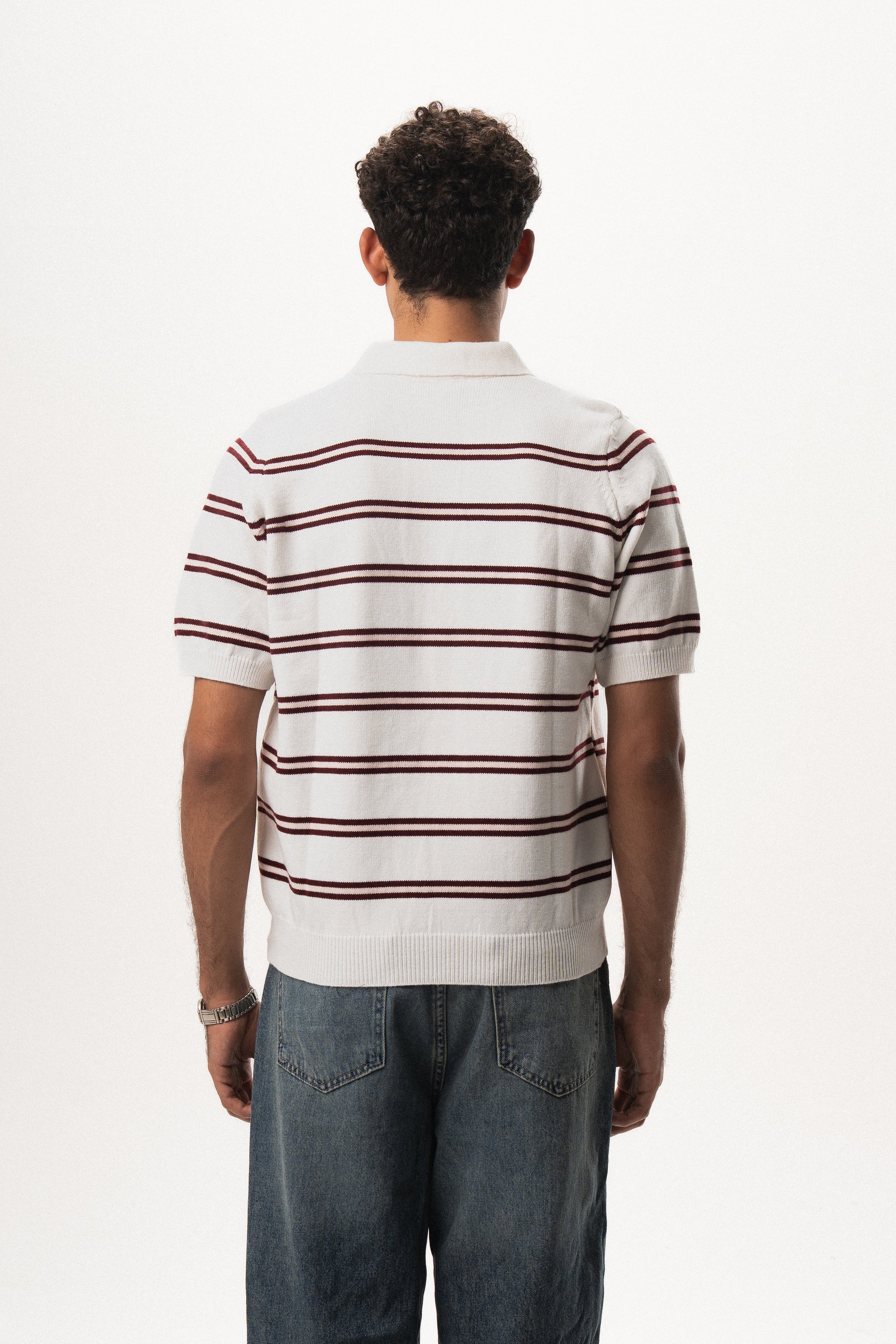 Striped Knit Polo