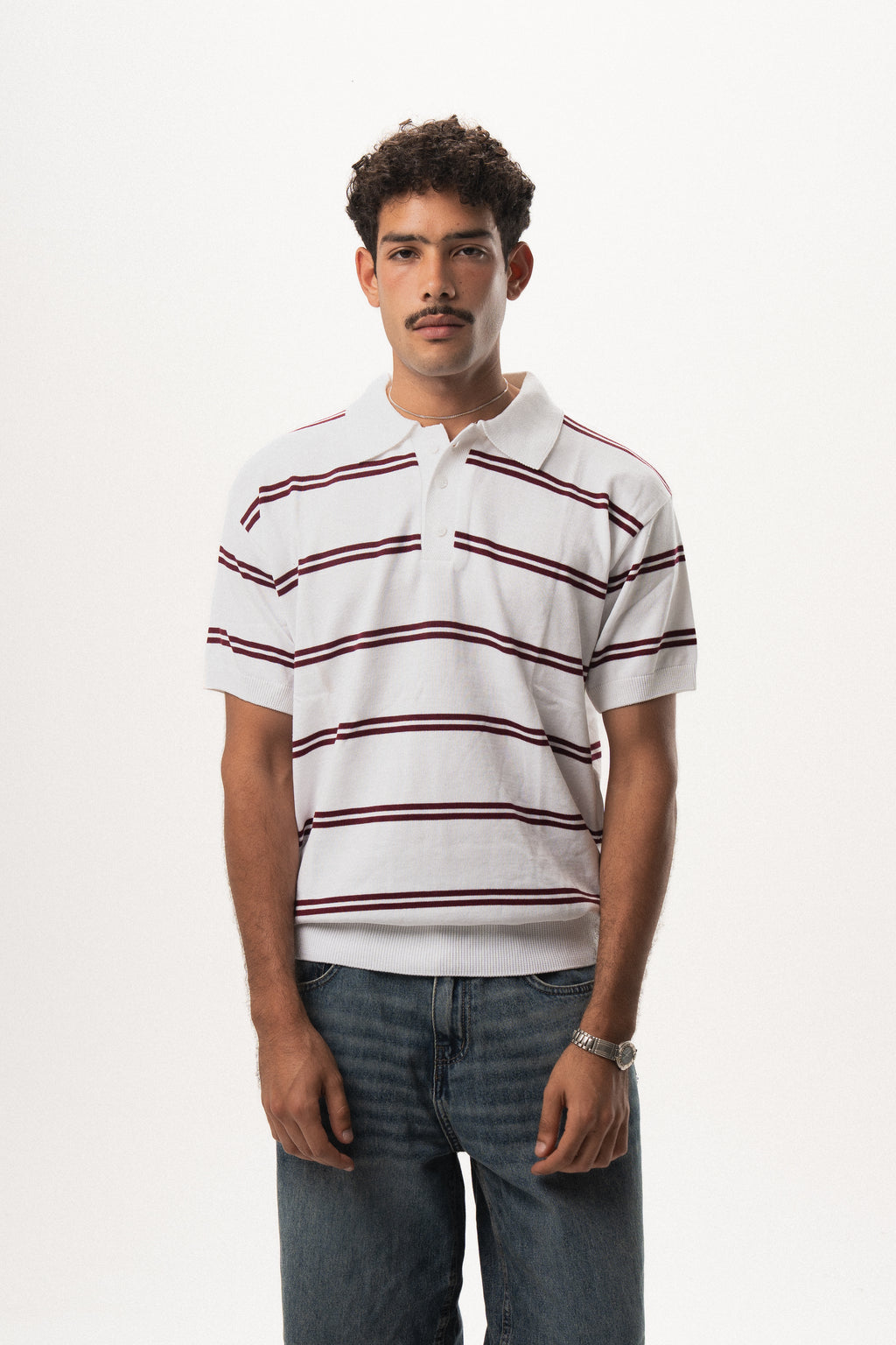 Striped Knit Polo