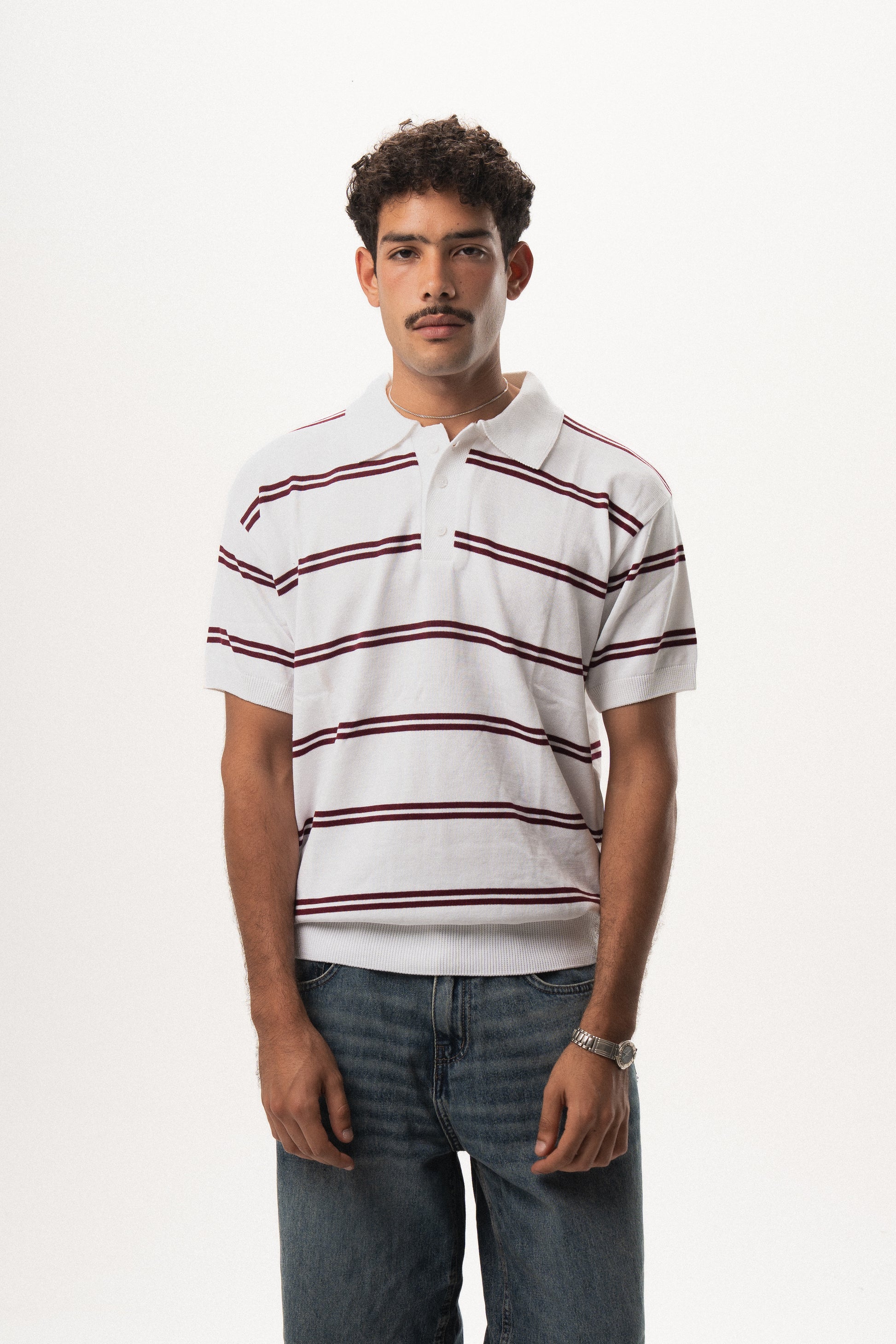 Striped Knit Polo