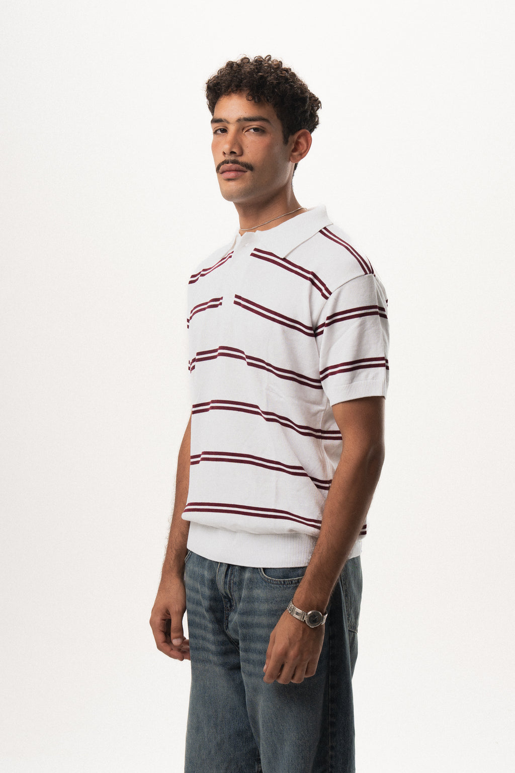 Striped Knit Polo