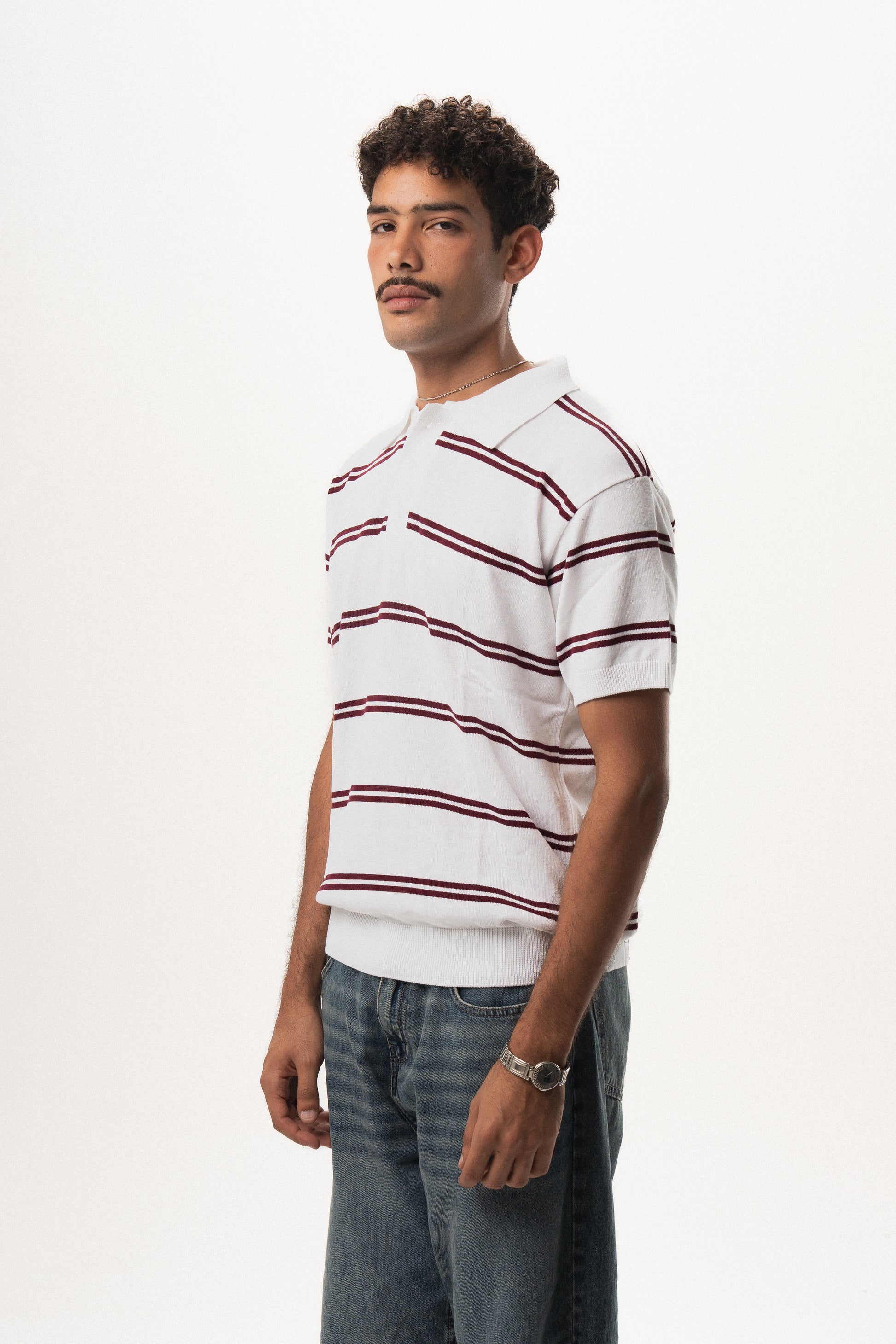 Striped Knit Polo