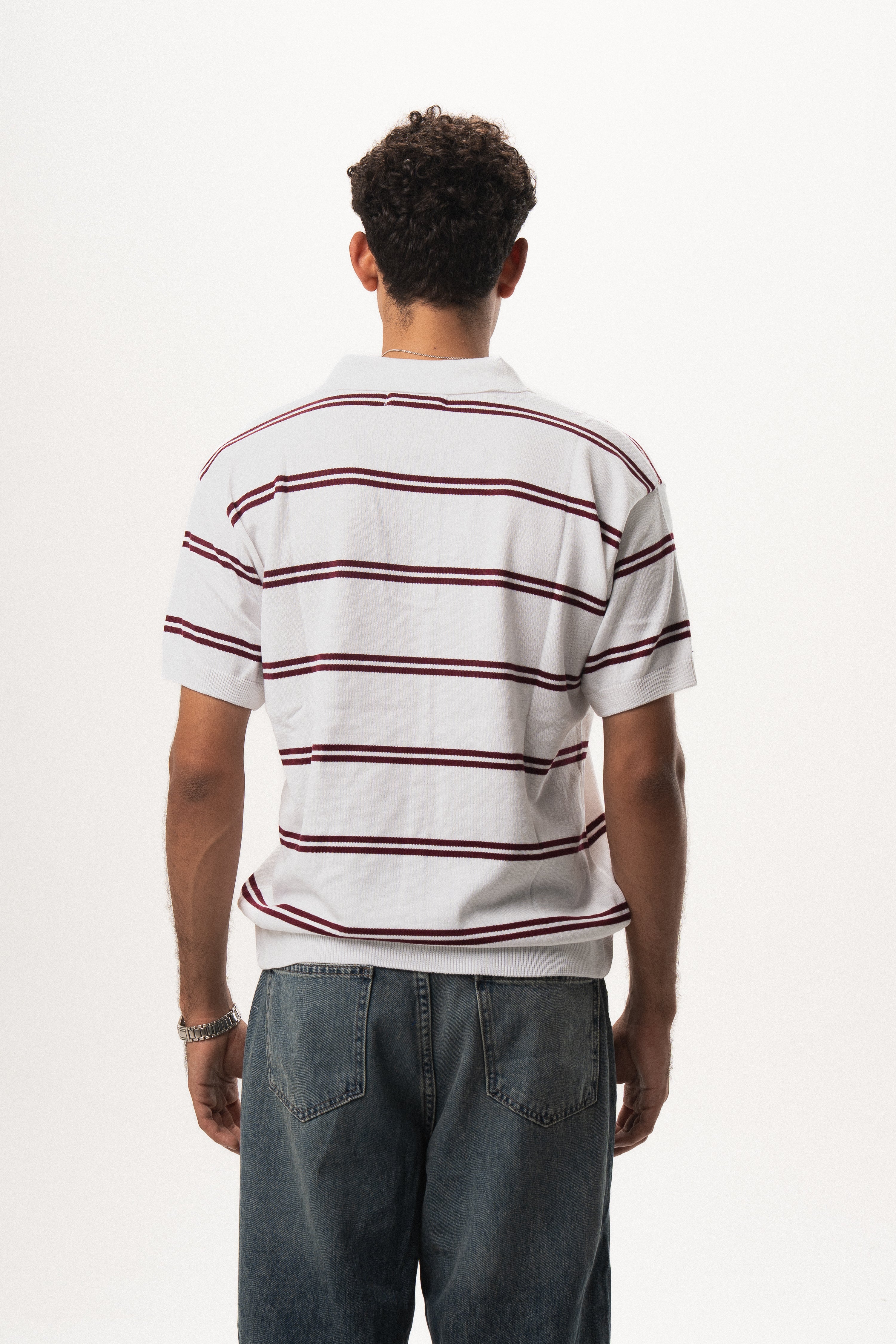 Striped Knit Polo