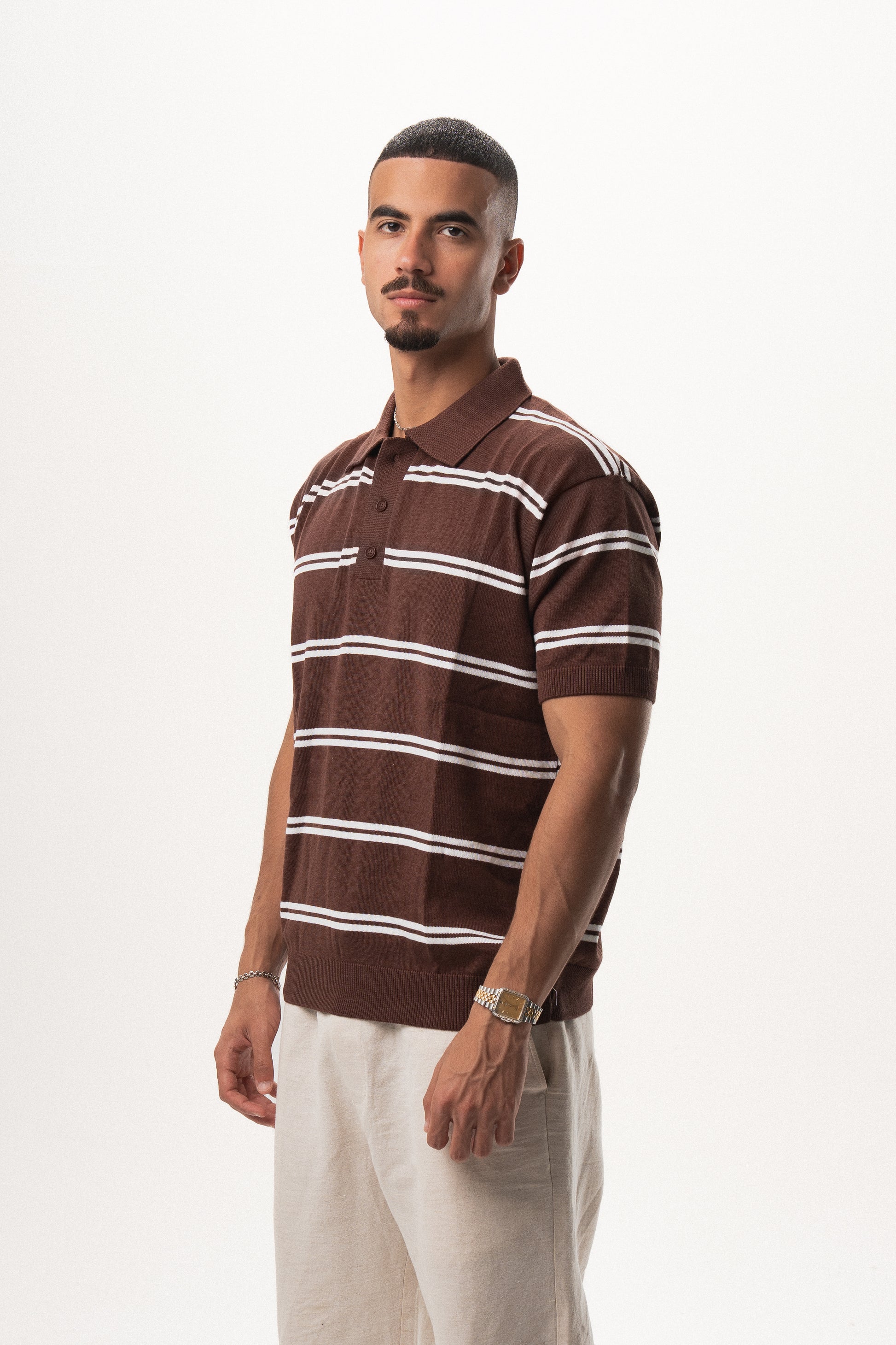Striped Knit Polo