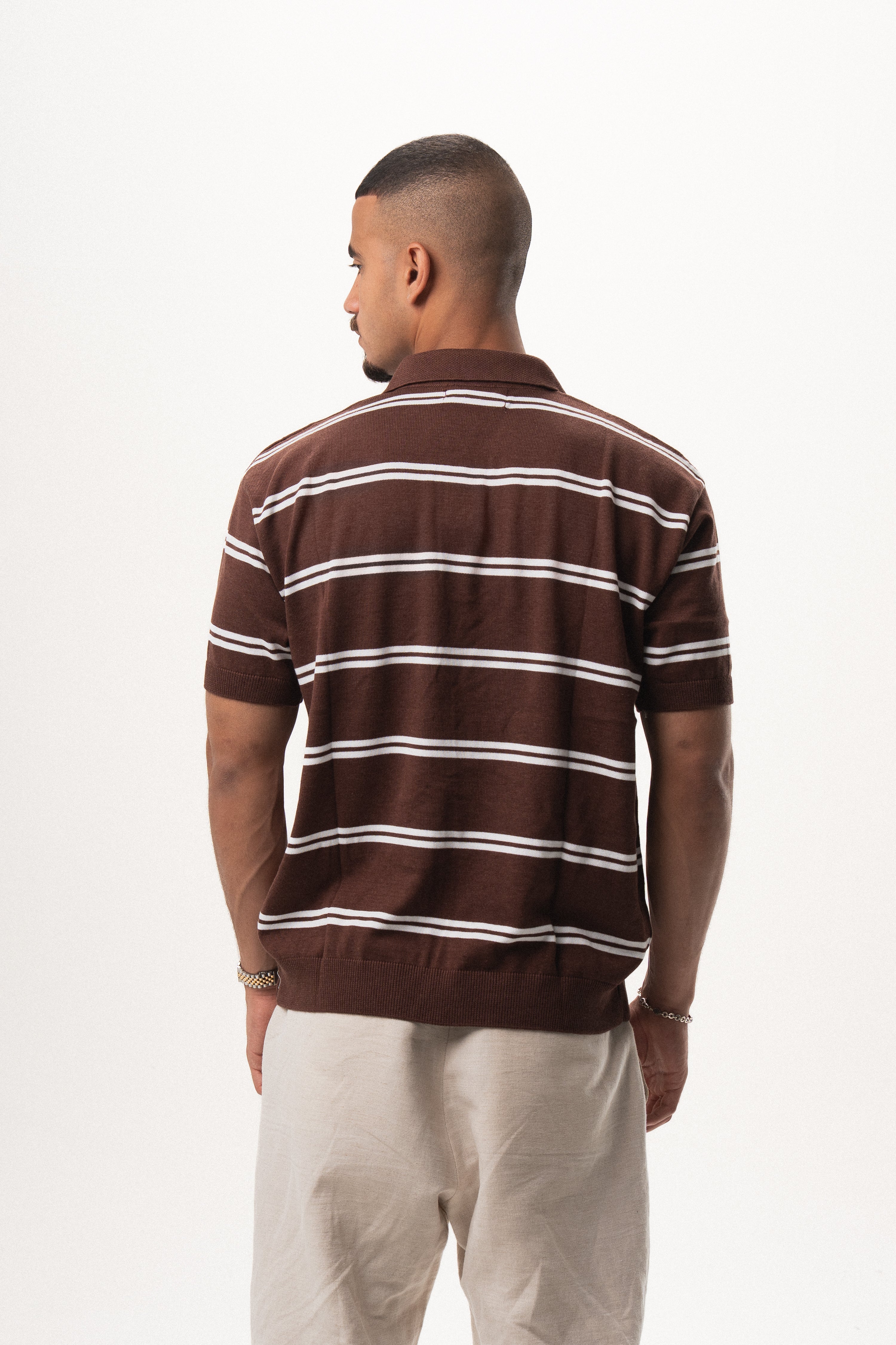 Striped Knit Polo