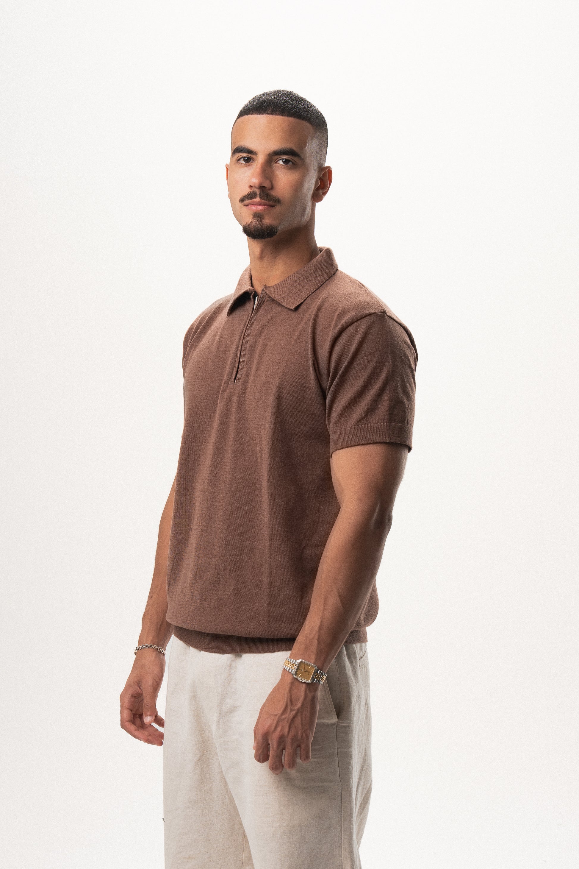 Knit Half Zip Polo