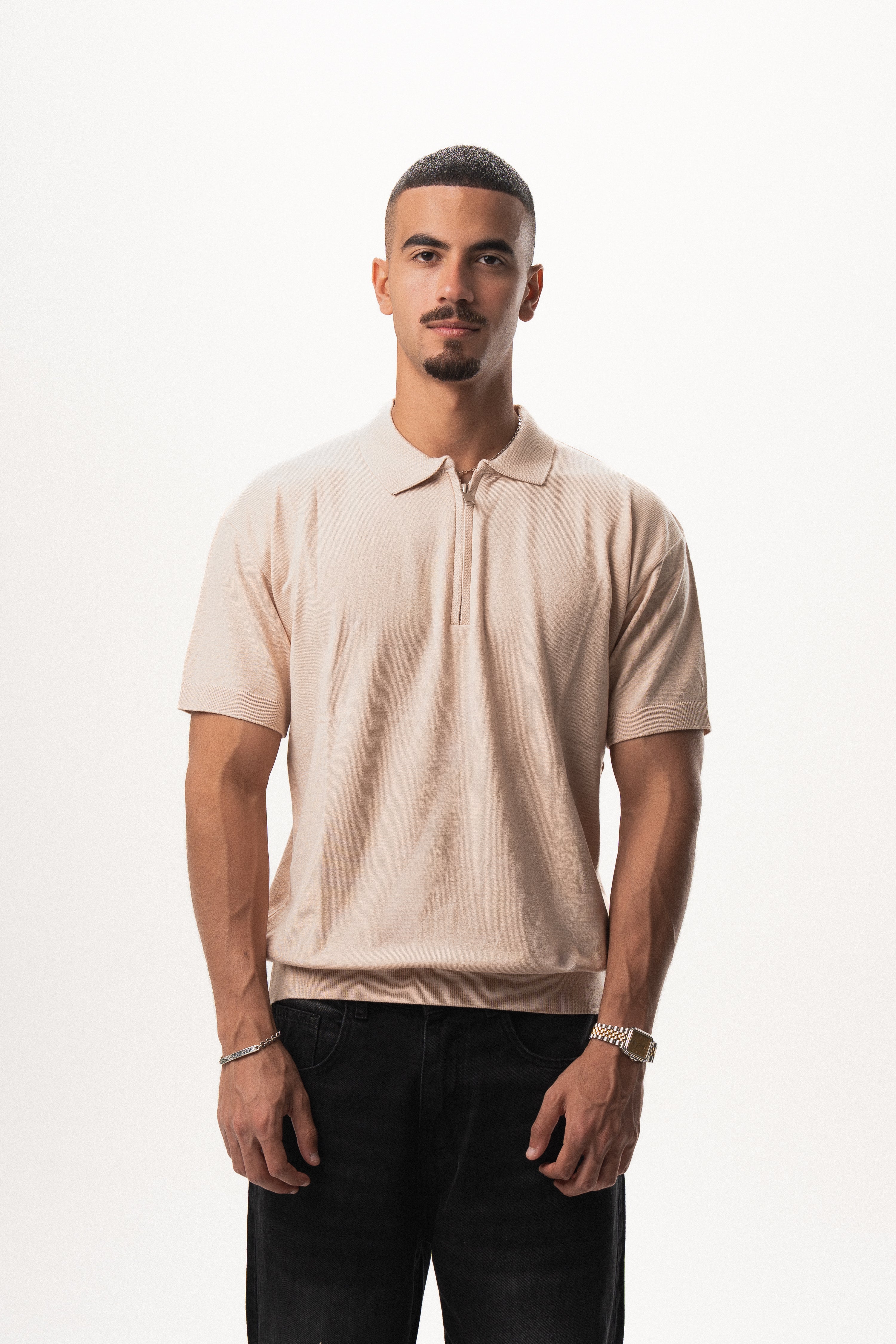 Knit Half Zip Polo