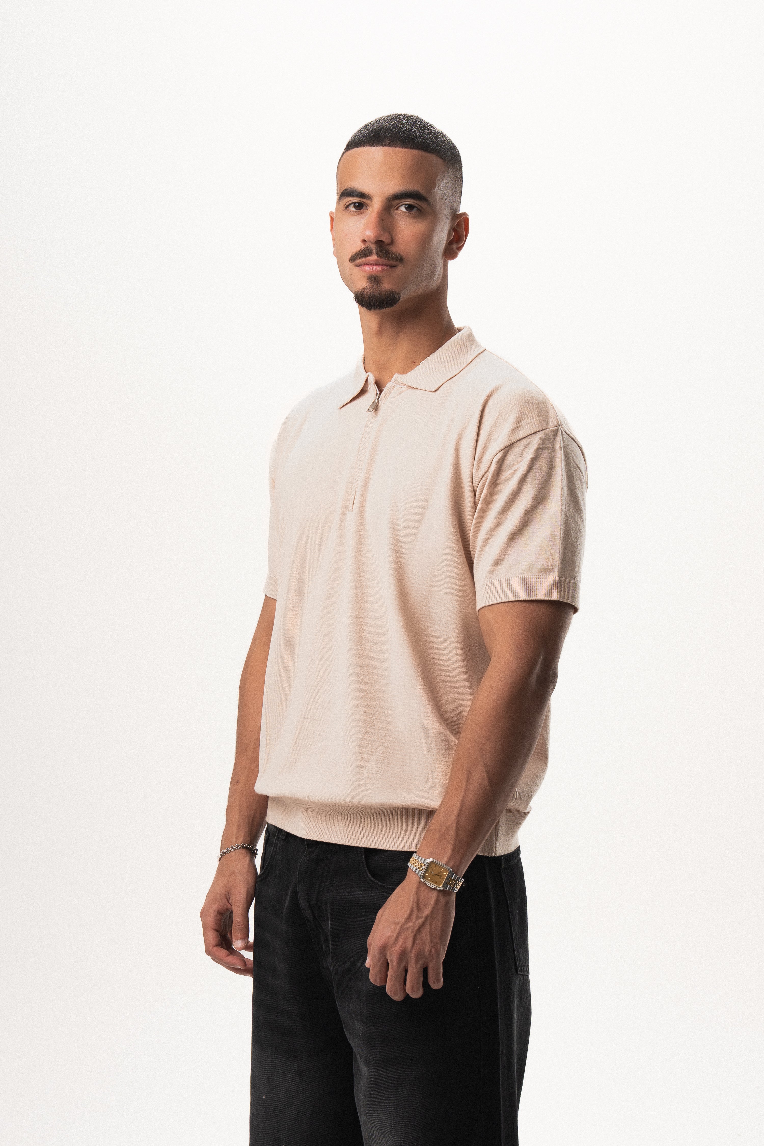 Knit Half Zip Polo